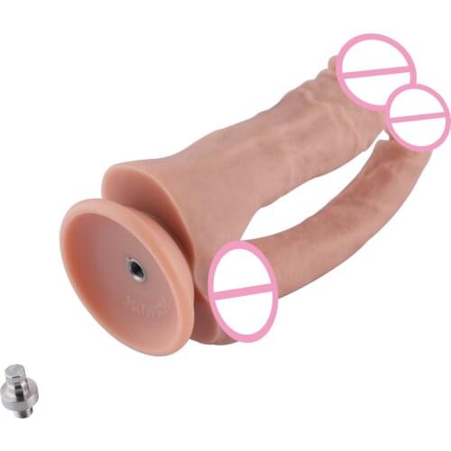 Double head Silicone dildo Sucking base Sex Machine System Accessories Double penetration Vaginal Anal Sex Dildo adult toys