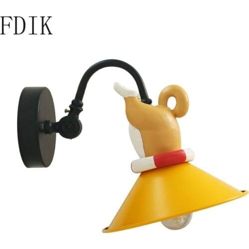 Modern Cartoon Wall Lamp Led Night Lights for Bedroom Childrens Room Lamps Animal Bathroom Mirror Staircase Lighting Plafonnier