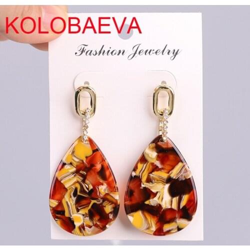 Drop 2020 earrings for women Acrylic jewelry fashion korean statement gold earrings Designer big punk vintage asymmetrical cc