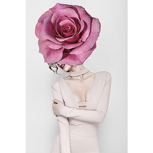 Women and Flower Diamond Painting Full Round Portrait Floral New DIY Sticking Drill Cross Embroidery 5D Simple Home Decoration