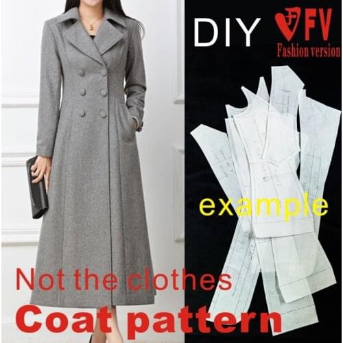 Ladies Lapel Coat Pattern 1:1 Garment Sewing Drawing BFY-108