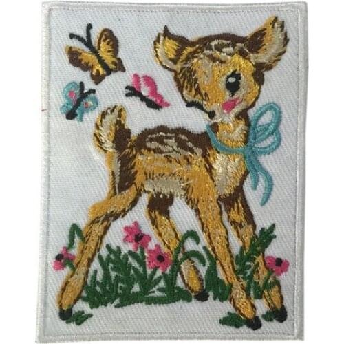 10pcs/lot Luxury Embroidery Patch Backpack Deer Flower Butterfly Clothing Decoration Accessories Diy Iron Heat Transfer Applique