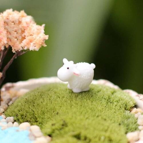 10PCS,Miniature Craft Animals,Mini Plastic Yollew Duck,Micro Ram Sheep,DIY Fairy Garden Sculptures,Mini Terrarium Decoration