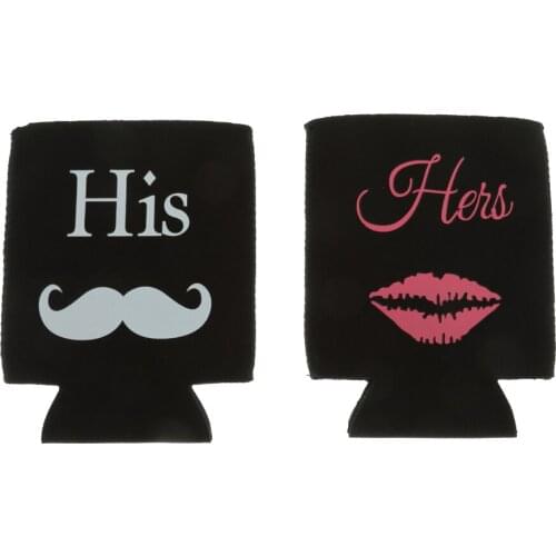 2pcs Stubby Beer Tin Can Cooler Sleeves Holder Wedding Fashion Decorations