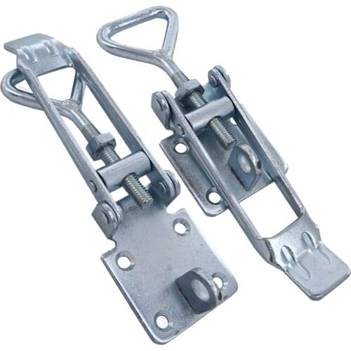 2Pcs Blue Zinc-Plated Adjustable Toggle Latch Catch Lock Speed Clamp Bolt With 4 Mounting Holes Wooden Box Buckle Latch