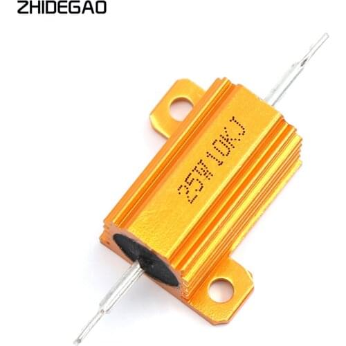25W Aluminum Power Metal Shell Case Wirewound Resistor 0.01 ~ 30K 0.05 0.1 0.5 1 2 3 5 6 8 10 20 100 150 200 300 500 1K 10K ohm
