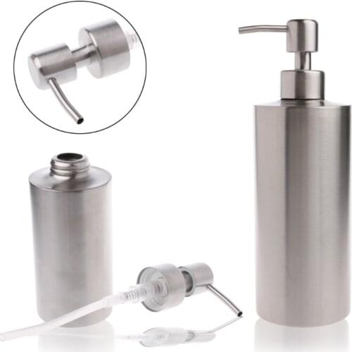 250ml/350ml/550ml 304 Stainless Steel Pump Liquid Soap Lotion Dispenser Bottle for Kitchen Bathroom Wholesale Dropship