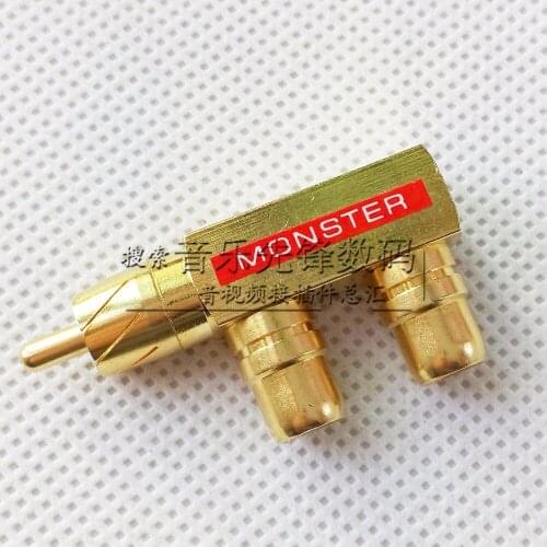 3pcs F-shaped gold-plated copper a revolution two female RCA RCA gun-shaped one centimeter two female head conversion