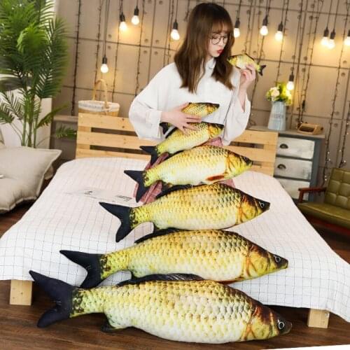 3D Simulation Carp Plush Toys 20/30/40/60/80/100/120cm Staffed Soft Animal Fish Plush Pillow Creative Sofa Pillow Cushion Gifts