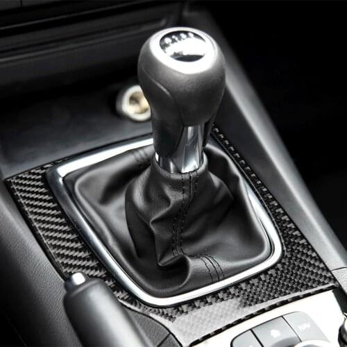 Fit For Mazda 3 Axela 2017 2018 Car styling accessorie Carbon Fiber Manual MT Gear Shift Panel Cover Trim 3D sticker