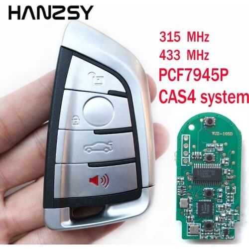 4 Buttons 315Mhz/433Mhz For BMW CAS4 1 2 3 4 5 6 7 Series X1 X3 X4 M2 M3/M4 2011-2017 CAS4 System Remote Smart key Fob