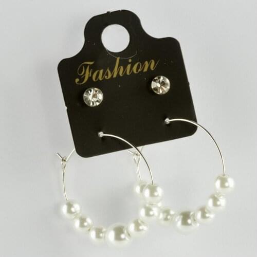 4'lü Pearl Ring Earrings 3 cm