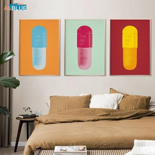Abstract Poster Print Cure Capsule Drug Painting Japandi Decor Modern Design Wall Picture Canvas Art Decoration Room Dividers