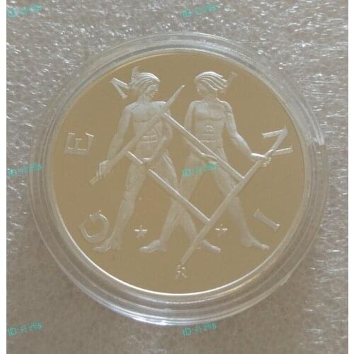 Us Version of the 12 Constellation Gemini plated Coin Commemorative Coin Badge Medal Collection Best Gift