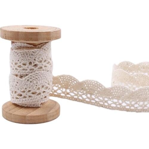 10Yards 20mm Beige Cotton Lace Trims Diy Curtain Sofa Wedding Craft Decoration Handmade Sewing Cotton Material Garment Edge Wrap