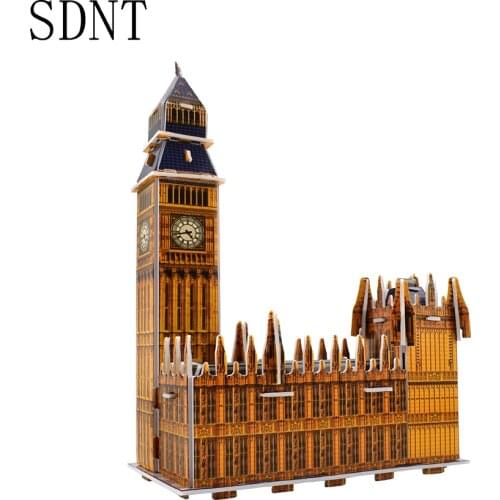 Big Ben Building 3D Puzzle Toys for Children World Attractions Educational DIY Handmade Assembling Puzzles Toy Gift Decoration