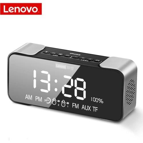 Lenovo L022 Bluetooth speakers With LED Time Diaplay Portable Wireless Subwoofer Bluetooth 5.0 Support TF card FM AUX speakers
