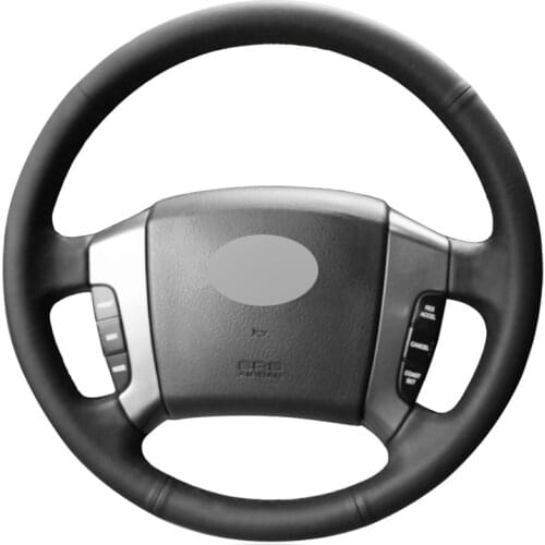 Black Artificial Leather Hand-stitched No-slip Car Steering Wheel Cover for Kia Sorento 2004 2005 2006 2007 2008