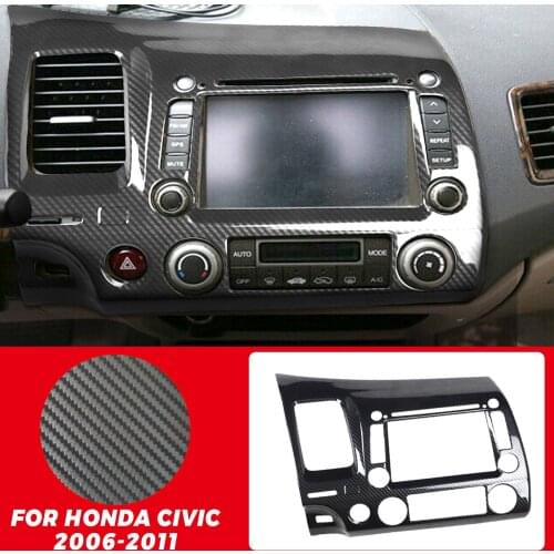 For Honda Civic 2006-2011 Carbon Fiber Style Interior Central Control Panel Trim for Honda Civic Car Interior Decor
