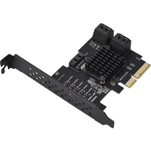Add On Cards PCI-E SATA PCI Express SATA 3 Controller PCIE SATA HUB 5 Port SATA3 6Gbps Adapter + Low Profile Bracket for Desktop