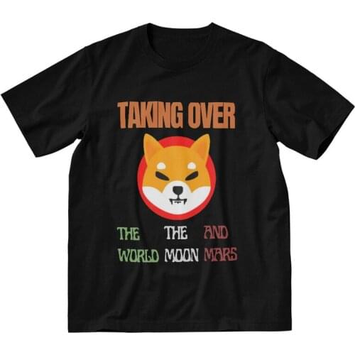 Shiba Inu Taking Over T-shirt Mens Streetwear T Shirt Short Sleeve Cotton Funny Dogecoin Cryptocurrency Tshirt Urban Tee Top