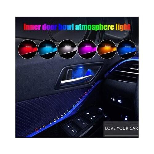 Cool car interior door bowl decoration light, universal one for car with four indoor handle, atmosphere light, atmosphere light
