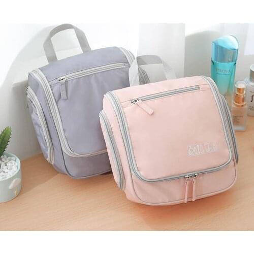 Memory spinning small ear wash bag solid color with hook portable wash bag multi-function travel storage cosmetic bag