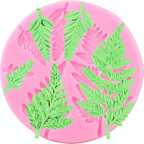 Mimosa Leaves Silicone Molds Leaf Cupcake Topper Mold Fondant Cake Decorating Tools Candy Polymer Clay Chocolate Gumpaste Moulds