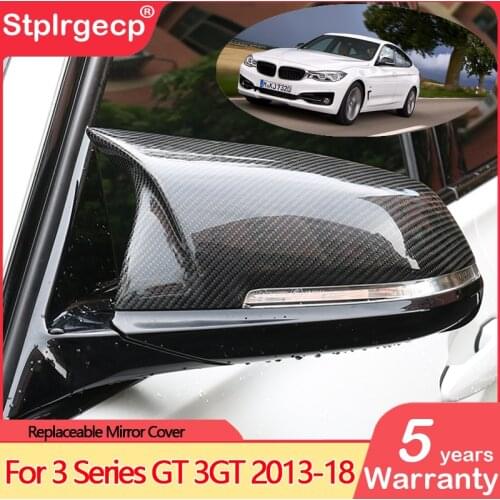 2pcs carbon Fiber Replacement Auto Car Rear View Side Mirror Cover Trim For BMW 3 Series GT 3GT F34 2013-2018