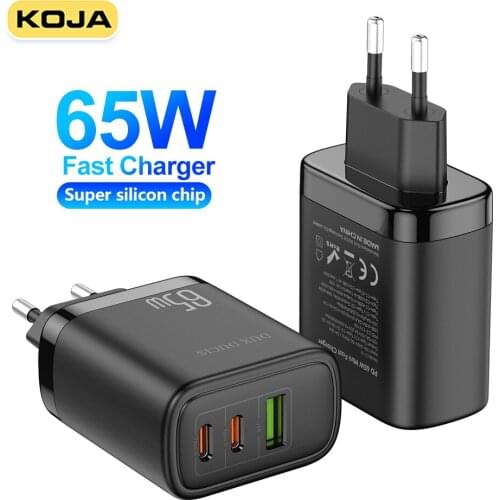 65W Wall Fast Charger Quick Charge 3.0 PPS USB TYPE-C For IPhone Charger Laptops Samsung Xiaomi Huawei Mobile Phone PD Adapter