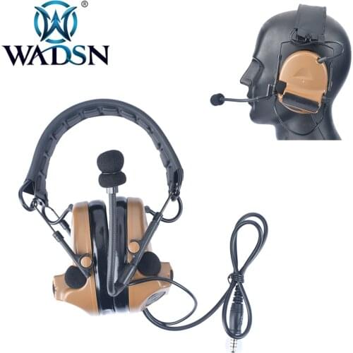 WADSN Softair Headphones Comtac II Tactical Headset for Airsoft Midland/Ken PTT Walkie Talkie Radio Hunting Aviation Accessory