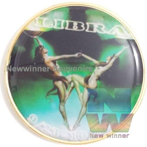 Very Beautiful Tuvalu Zodiac Challenge Gold Coin The Sign of Zodiac Constellation Colorful Souvenir Coins 40*3mm