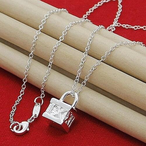 Brand New Design Necklace 925 Sterling Silver Jewelry Square Roma Necklace Pendant Women Collier Femme Best Gift