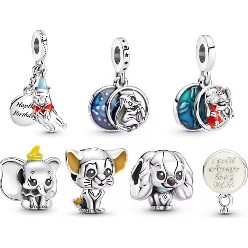 Fits Pandora Bracelet Charms 925 Original Sterling Silver Dumbo Simba Beads DIY Jewelry Gift Bijoux Femme 2021 New