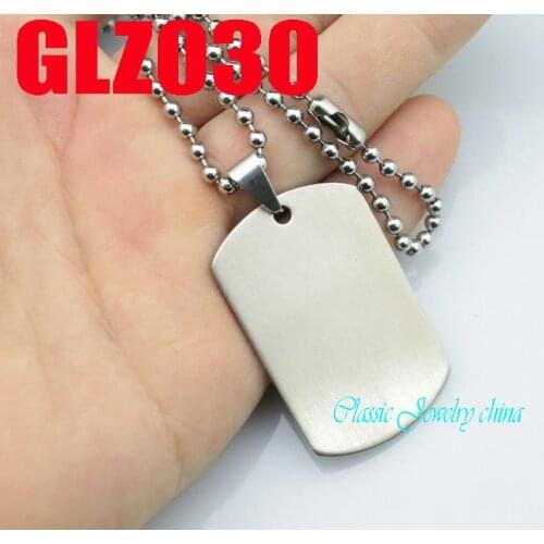 42mm satin face stainless steel pendant private tags pendant man male satin finish necklace chains 10 pcs GLZ030