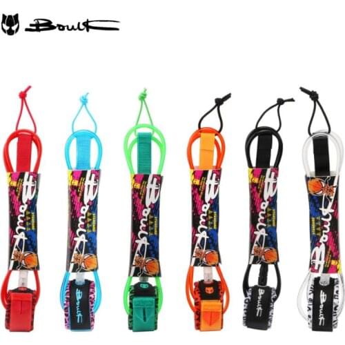 6 ft 7mm colorful foot leash high quality TPU surf board foot leash surf ropes