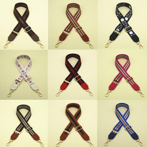 Luxury Wide Shoulder Straps Cross Bag Straps Crossbody Bags Ethnic Style Hit The Color Straps Accessories Belt Women Bags Straps