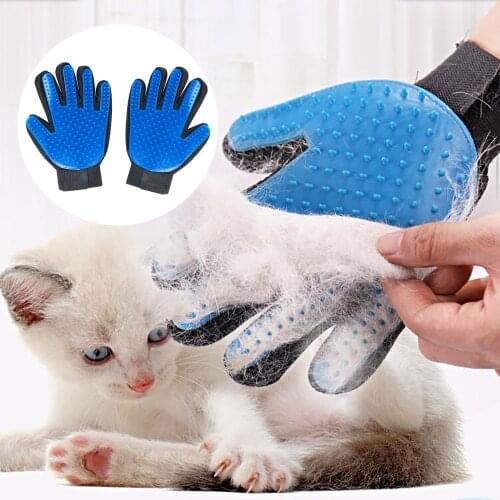 Pet Hair Deshedding Brush Gloves For Dog Grooming Cat Massage Bath Silicone Combs Dogs Hair Removal Glove For Pet Cleaning