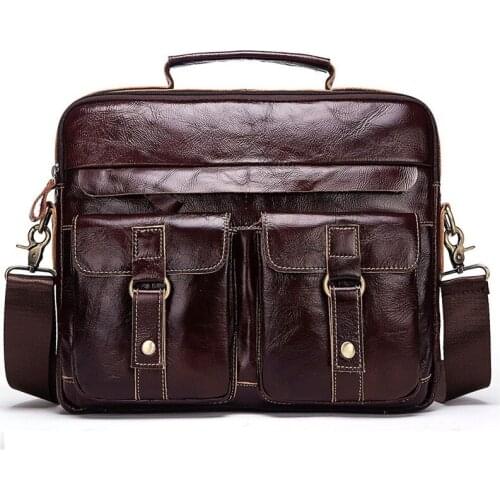 High Quality Mens Briefcases Mens Bags Genuine Laptop Bag Leather Men Office Bags For Men Leather Briefcase Bag For Document