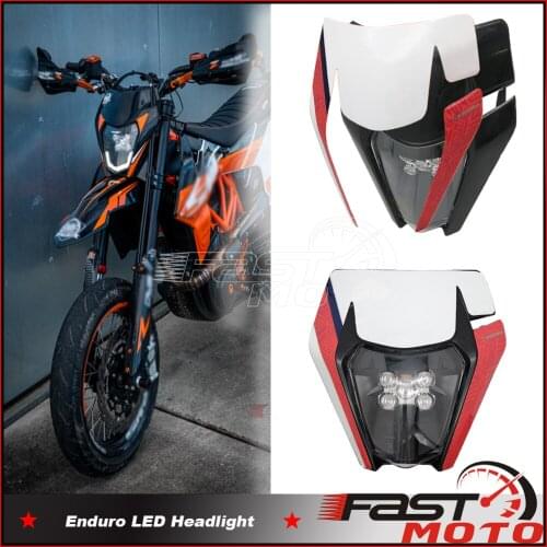 LED Headlight For SXF SX XCW XC EXC XCF 125 150 250 300 350 450 500 Dirt Bike Head Lamp Kit Universal E8 Mask Enduro Lighting