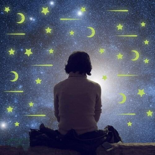 Luminous Meteor Heart Stickers Bedroom Living Room Doors and Windows PVC Wall Stickers Luminous Stickers Fluorescent Decals