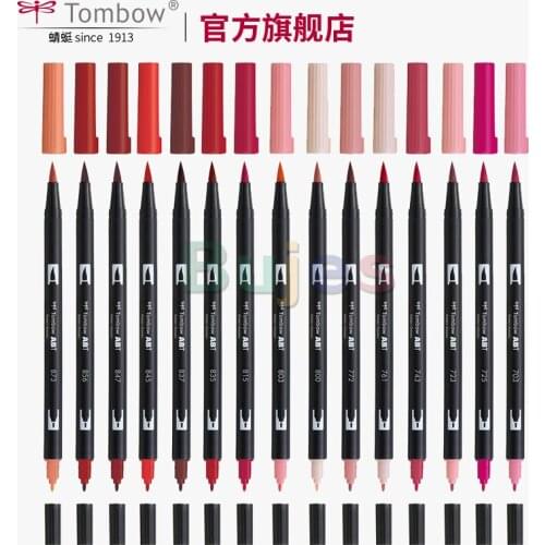 TOMBOW ABT Red Dark Series, Color Doul tip Watercolor Brush, Soft Head Brush, for Kids, Drawing Gel Pen Art Supplies