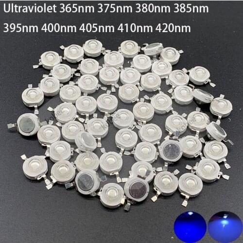 3W UV Purple LED Ultraviolet Bulbs Lamp Chips 365nm 375nm 380nm 385nm 395nm 400nm 405nm 410nm 420nm 3W High Power Light