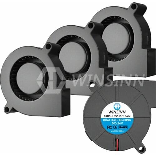 WINSINN 50mm Blower Fan Normal/Dual Ball Bearing/USB 5V 12V 24V 5015 Turbine Turbo 50x15mm – High Speed