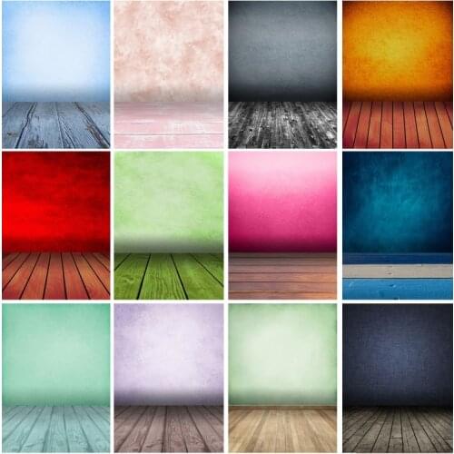 Vintage Gradient Solid Color Photography Backdrops Props Brick Wall Wooden Floor Baby Portrait Photo Backgrounds 210125MB-39