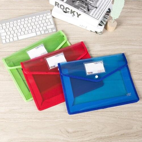 High Capacity A4 Transparent Lightweight File Bag Portable Waterproof Folder Document Holder Button Storage School Paper