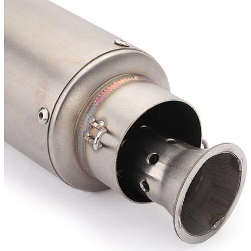 61MM DB Killer Motorcycle Exhaust Muffler Pipe Stainless Steel Silencer Removable Catalyst Pipe Reduce Noise Universal Plug-in