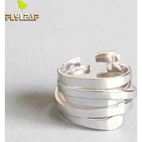 Flyleaf INS Style Simple Multi-layer Winding Open Rings For Women 2018 New Trend 100% 925 Sterling Silver Fashion Jewelry