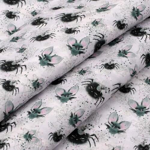 Polyester Cotton Fabric for Sewing Designer Fabric for Dress Ghost Printed Cloth Sheets Home Textile Patches 45*150cm 1pc