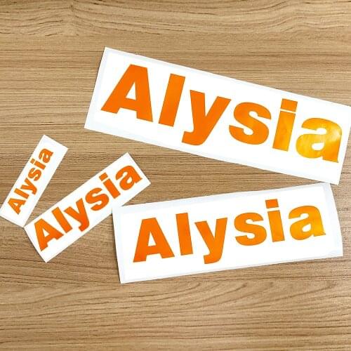 1Pcs Vinyl Custom Name Sticker Orange Personalised Die Cut Label Matt PVC Waterproof Tags For Water Bottle Lanch Box Home Decor